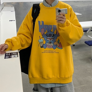 S6077-P35 春季圆领卫衣男大码韩版宽松长袖外套男图片