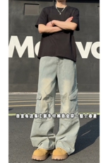 26春款韩版复古腔调休闲百搭长裤港风cityboy工装牛仔K706TP55，男装工装外套，电商A102B