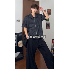 潮流痞帅港风文艺高街上衣休闲韩版宽松扎染复古T恤HY773TP38控68，男装T恤，电商A102B