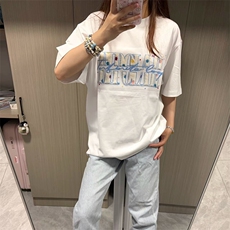 万针全刺绣工艺抖音得物高品质260克重磅纯棉双纱美式高街短袖T恤，男装T恤，电商A486