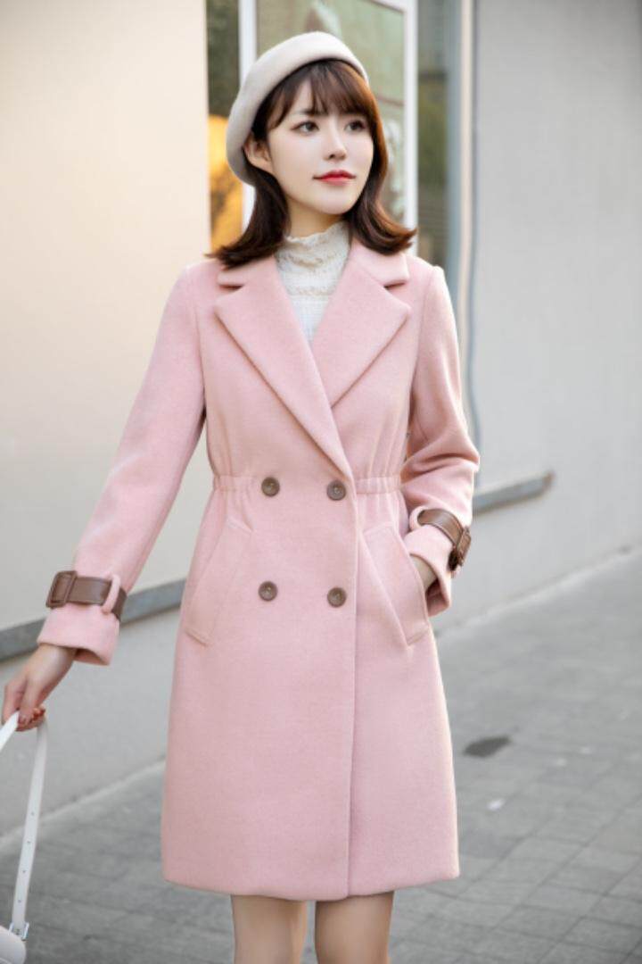 小清新风格连衣裙，休闲呢料大衣，皮毛一体，女装连衣裙，靓紫星