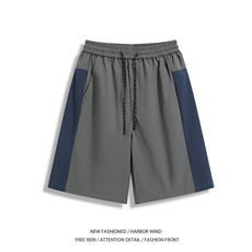 抖音品质夏季新款速干拼接撞色宽松短裤B315-K25504-特p25控48，男装休闲裤，电商B315