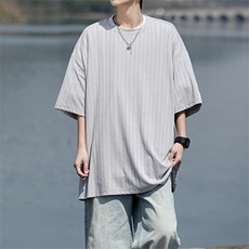 8XL-M重磅！特大码港风短袖T恤男士半袖男五分袖体恤衫DX306P40，男装T恤，电商D206-1