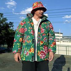MY206绿色连帽加厚保暖防寒棉衣外套棉袄棉服东北大花男女团队潮，男装棉衣，星座115A(原星座507）