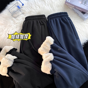 冬季新款加绒加厚简约百搭卫裤休闲裤XZ102A-2-K700-P55图片