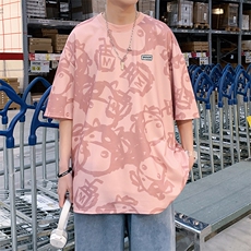 短袖t恤男2023新款夏季半袖设计感港风小众ins潮牌夏装T637-P25，男装T恤，星座512-2