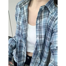 春秋季新款通勤格子衬衫女防晒外套开衫外搭显瘦上衣CS31153，男装防晒衣，星座1116A（原606A-3）