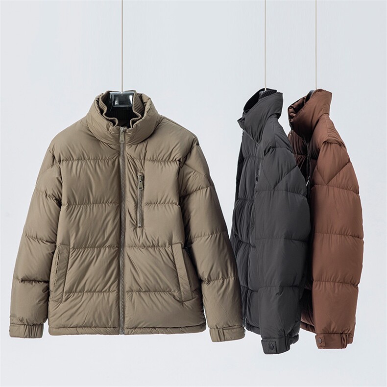 极简风立领休闲羽绒服男士高端90白鸭绒保暖上衣冬季御寒外套，男装羽绒服，星座914