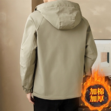 在仓现货热卖加棉加厚连帽二棉夹克棉衣外套上衣男190P105，男装夹克，电商B226-2（原B217-2）