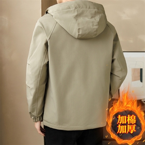 在仓现货热卖加棉加厚连帽二棉夹克棉衣外套上衣男190P105图片