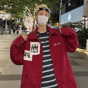 美式复古贴布底特律工装夹克男女宽松休闲外套潮 J211图片