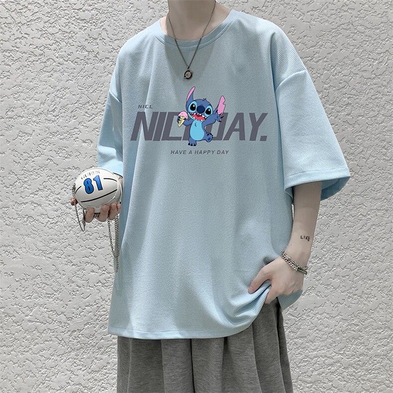 HT73173-P22华夫格t恤男短袖男大码五分袖大皂风,男装T恤,电商A040