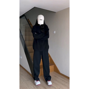 重磅秋冬北极绒双拉链毛衣开衫美式复古休闲慵懒风宽松针织衫外套图片