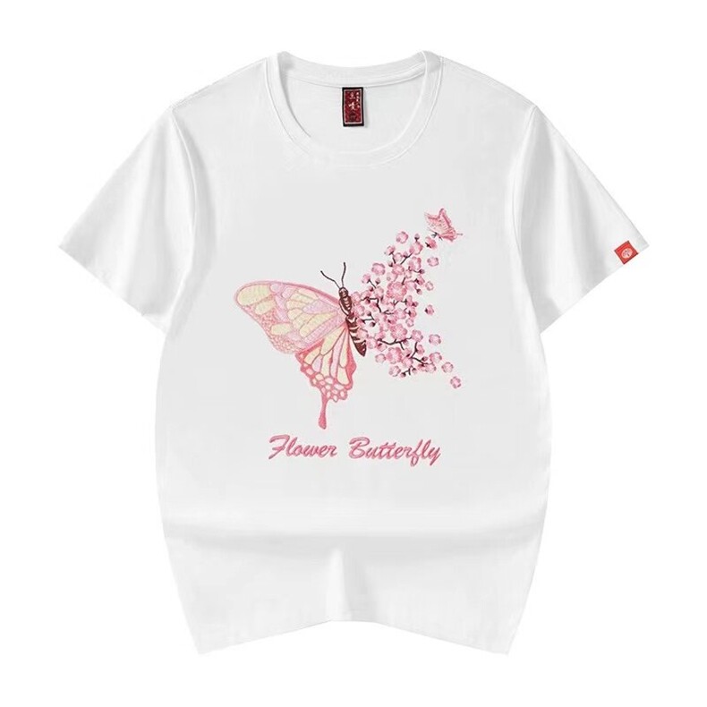 M496-P35刺绣款短袖t恤夏季宽松潮流ins情侣款上衣,男装T恤,星座617A-1（原B318A）