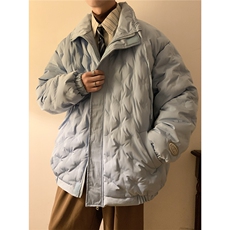 1定制面料棉衣大码M-5XL港风情侣半高领棉服外套男8707P125控168，男装棉衣，星座226-2