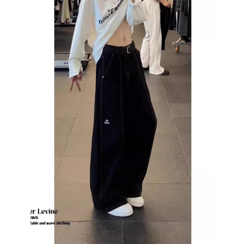 1506-1/KA5521/P46个性字母牛仔裤嘻哈ins潮高街潮流痞帅长裤男女,男装牛仔裤,星座1506-1