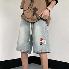 日系青春流行夏季男百搭拉链五分裤牛仔裤P40，男装牛仔裤，星座1116-2