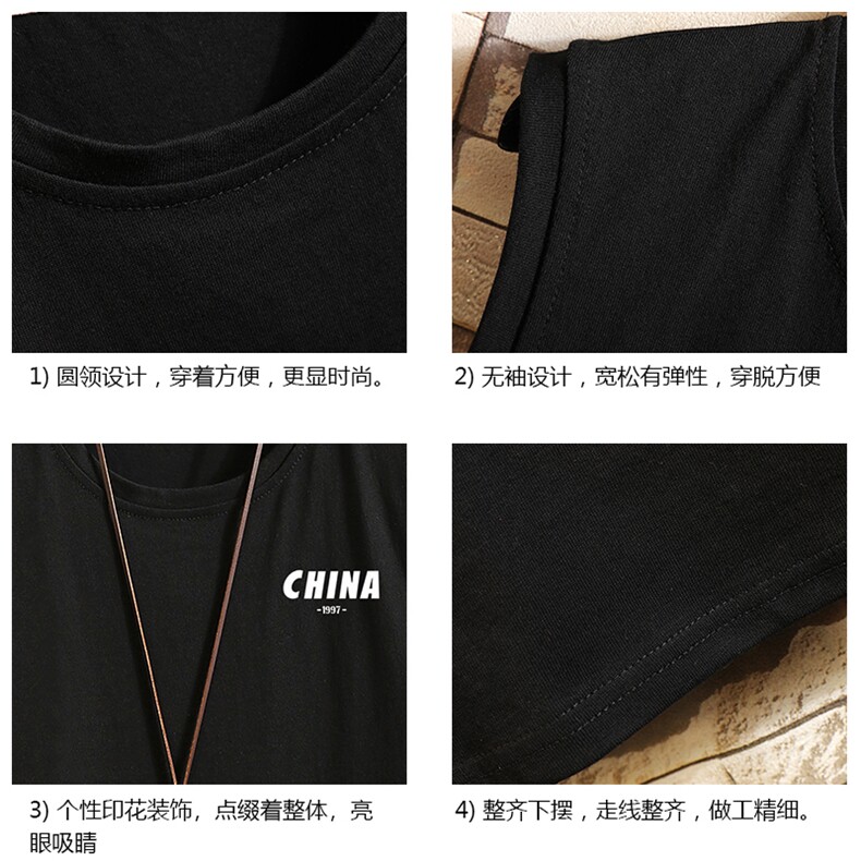 BX25248-P20港风运动汗背心男大码汗衫男无袖T恤男砖墙,男装T恤,电商A040A