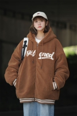 ！2024冬新款男士羊羔毛字母棉衣纯色保暖棉服外套A409-1，男装棉衣，电商A409-1