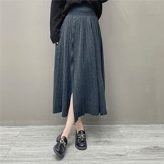 2025年秋季新款百搭高克重4平叉半身裙，女装半身裙，国旺羊绒