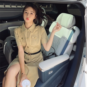 法式复古修身显瘦衬衫连衣裙2024夏季新款高级感工装气质减龄裙子
