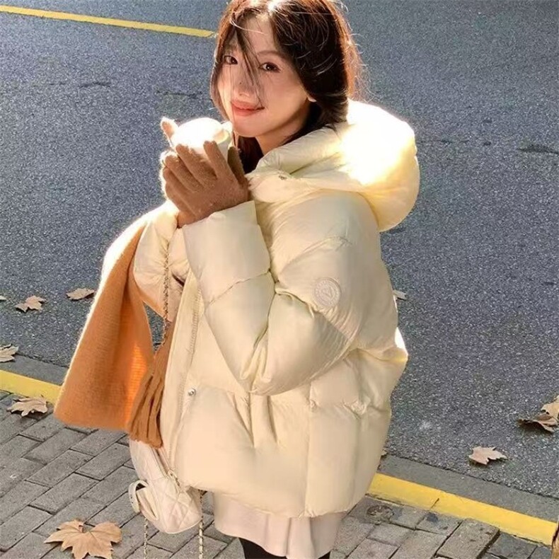 8008#高品质手塞棉白灵儿糖果色袖标短款连帽棉服女,女装棉衣/棉服,星座1210-1