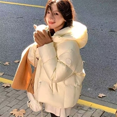 8008#高品质手塞棉白灵儿糖果色袖标短款连帽棉服女，女装棉衣/棉服，星座1210-1