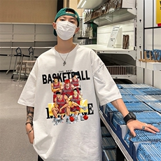 灌篮高手动漫重磅宽松印花情侣短袖大码T恤衫男D301P28控39，男装T恤，电商A335-1（原A458）
