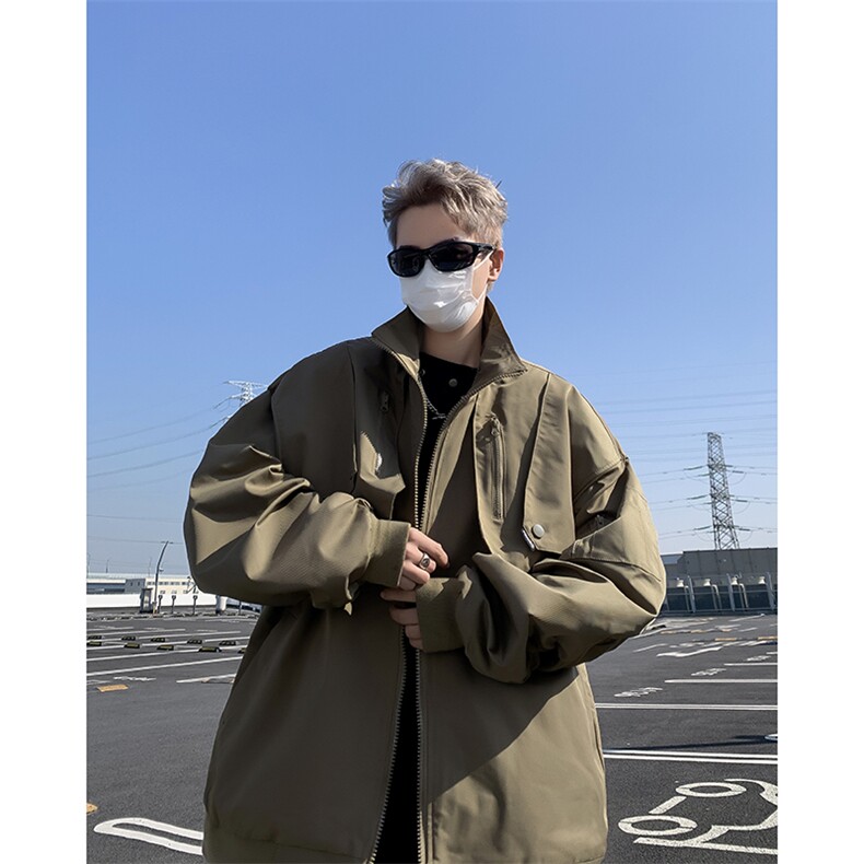 F382 P63男生秋装新中式潮牛仔外套男复古宽松水洗做图片