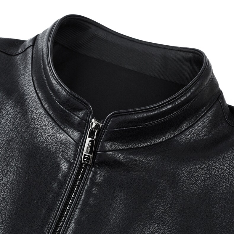 皮衣中青年男士秋冬季休闲机车服新款商务立领加绒皮夹克外套男装,男装皮衣,电商B212（原钱塘6029）