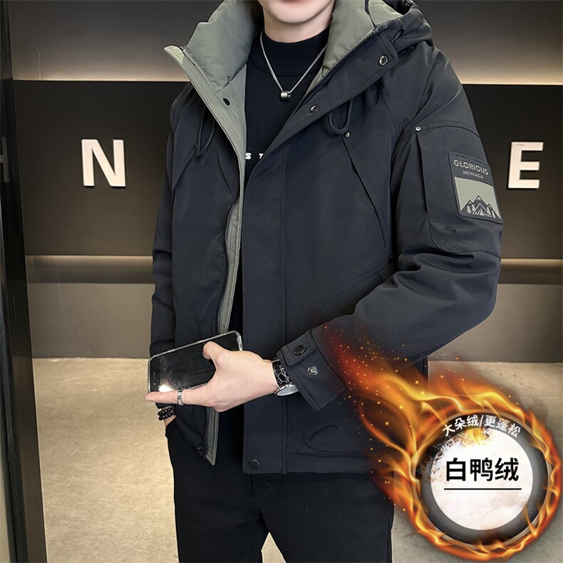 25008冲风衣连帽标50羽绒服现货,男装风衣,星座414（原B263）