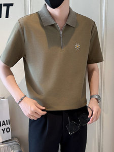 店主风社会小伙男士POLO衫新款男刺绣翻领保罗衫301A-1/PL123/P58图片