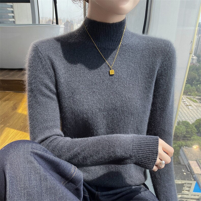 一线成衣软糯baby秋冬小山羊绒衫女半高领针织打底衫宽松内搭毛衣,女装羊绒衫,更慕羊绒