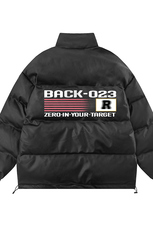 白底23新款冬季时尚百搭宽松字母印花棉服外套MY6456P115控158，男装棉衣，电商A268-1