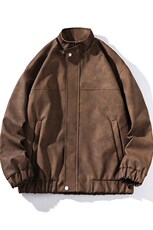 春秋宽松夹克男港风复古怀旧美式骑行机车服PU皮衣外套JK667-P95，男装夹克，星座505-3