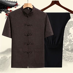 中式复古唐装套装汉服风男装古风禅服古装外套 TR2283-P105图片