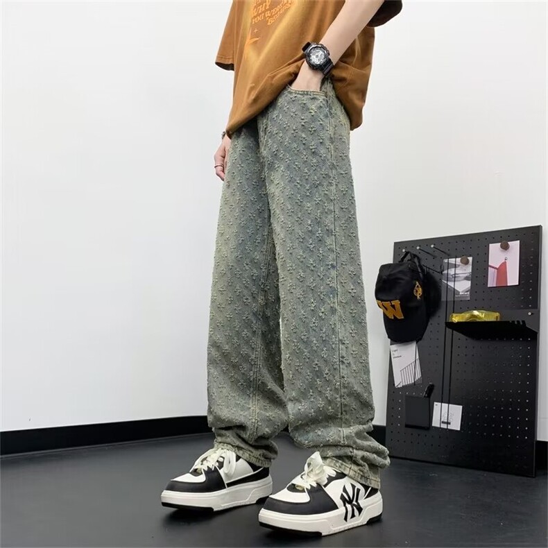 男式牛仔裤复古直筒提花设计特色时尚潮流长裤NT1716,男装牛仔裤,星座1116A-1（原606A）