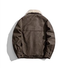 白底PU皮复古做旧面料可脱卸羊羔毛领夹克式棉衣男77933P138控198，男装夹克，星座226-1
