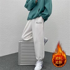 K13098-P35 加绒-P45 可束脚加厚加绒运动裤男大码宽松直筒卫裤男图片