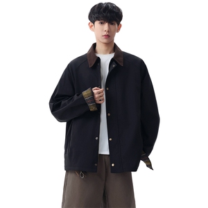 2026春款复古工装撞色翻领夹克宽松休闲外套男 XZ309 JK8608 P80图片