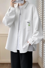 衬衫男秋季新款港风宽松大码提花长袖衬衣CS027-P45，男装衬衫，星座214-3