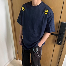 万针全刺绣工艺抖音得物高品质260克重磅纯棉双纱美式高街短袖T恤，男装T恤，电商A486