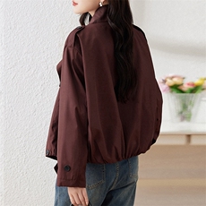 闺舍风衣女短款春秋2025年早春新款气质洋气休闲宽松简约百搭上衣，女装风衣，仁梯