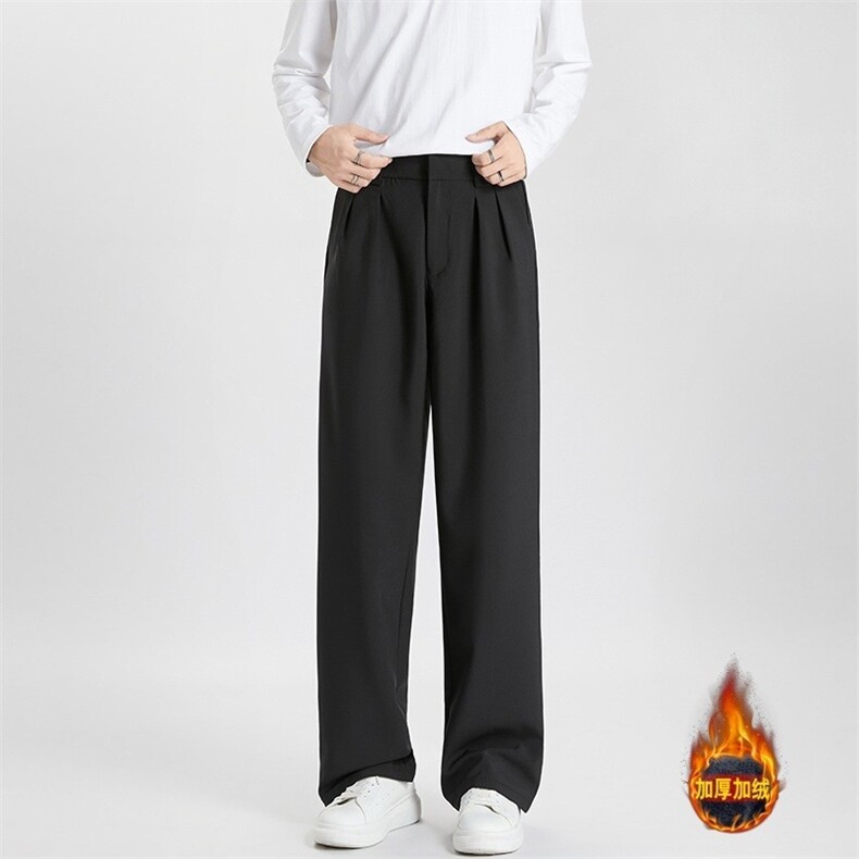 垂感休闲西装裤男高级感直筒宽松西裤阔腿商务潮流长裤子CAK82，男装西服套装，星座516A