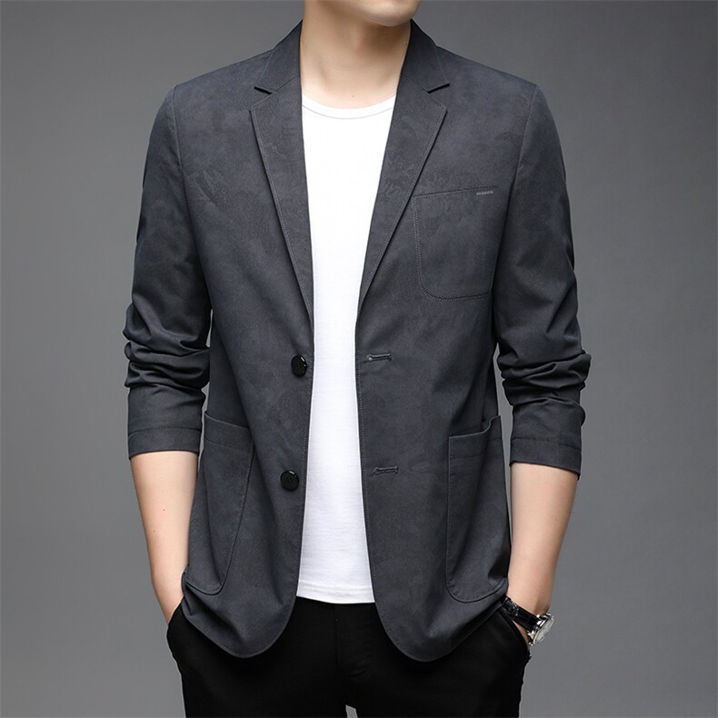 QR118钱塘2020-2中青年男士春秋薄款休闲时尚简约西服外套P142,男装西服,钱塘207-2