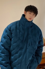 1定制面料棉衣大码M-5XL港风情侣半高领棉服外套男8707P125控168，男装棉衣，星座226-2