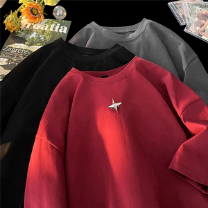 可拆卸四芒星装饰多色短袖T恤男DT77783P16块特价：供抖音视频图片