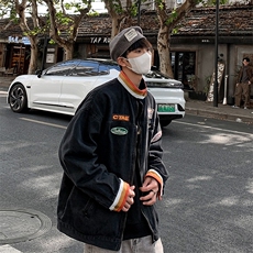 美式机车牛仔外套男士2026秋冬季新款撞色宽松拉链夹克JK5529/P80，男装夹克，星座506
