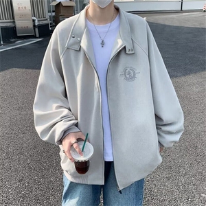 鹿皮绒夹克男女韩版潮流宽松百搭帅气2025春季ins外套W6485-P66图片