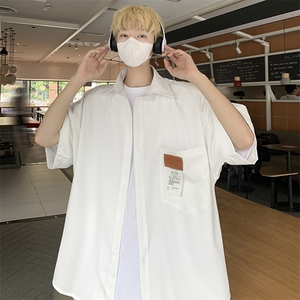 夏 港风衬衫外套工装短袖宽松半袖百搭潮流中性冰丝轻薄 H226/P35图片